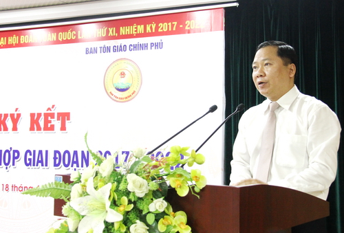 Bí thư Trung ương Đoàn Nguyễn Phi Long phát biểu tại Lễ ký kết